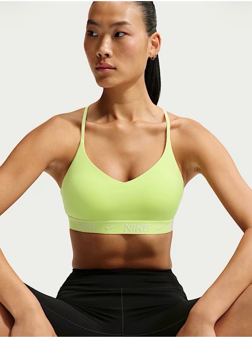 Nike Indy Large Light Support Padded Adjustable Sports Bra Light Lemon Twist
